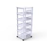 Carrefour home tour de rangement à roulettes transparente 5 tiroirs