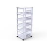 Carrefour home tour de rangement à roulettes transparente 5 tiroirs