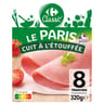 Carrefour classic jambon Le Paris cuit à l'étouffée 8 tranches 320g