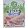 Carrefour jambon découenné et dégraissé sel réduit 4 tranches 160g