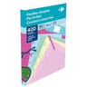 Carrefour 400 feuilles simples perforées de couleur 21x29.7 cm grands carreaux