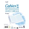 Simpl' lot de 5 cahiers brouillon 17x22 cm 96 pages grands carreaux