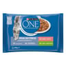 Purina one sachets fraîcheur pour chats adultes stérilisés au saumon et à la dinde - 4x85 g