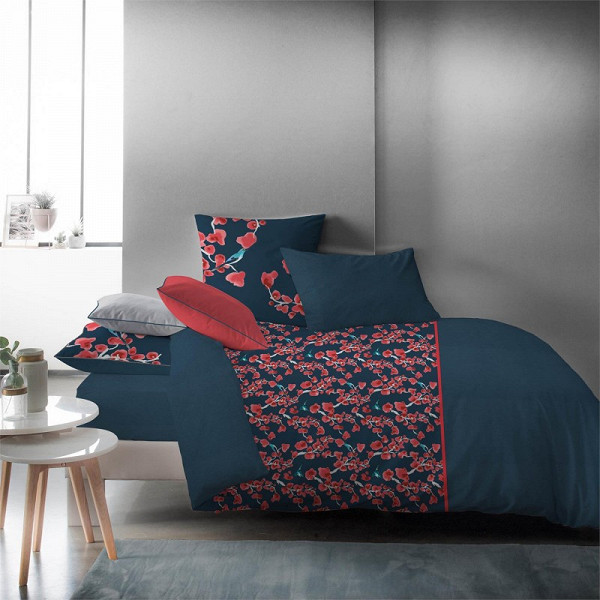 Parure De Drap Plat 240x300 2 Taies 63x63 Drap Housse 140x190 Blossom