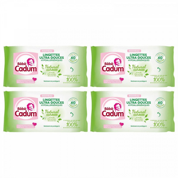 Cadum Bebe Lingettes 4x60 Cadum Bebe Lingettes 4x60