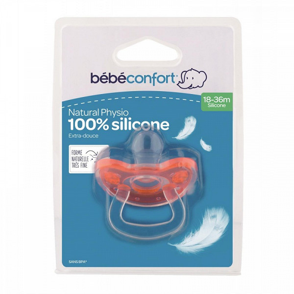 Sucette Natural Physio Tout Silicone X1 Taille 18 36 Mois Bebe Confort