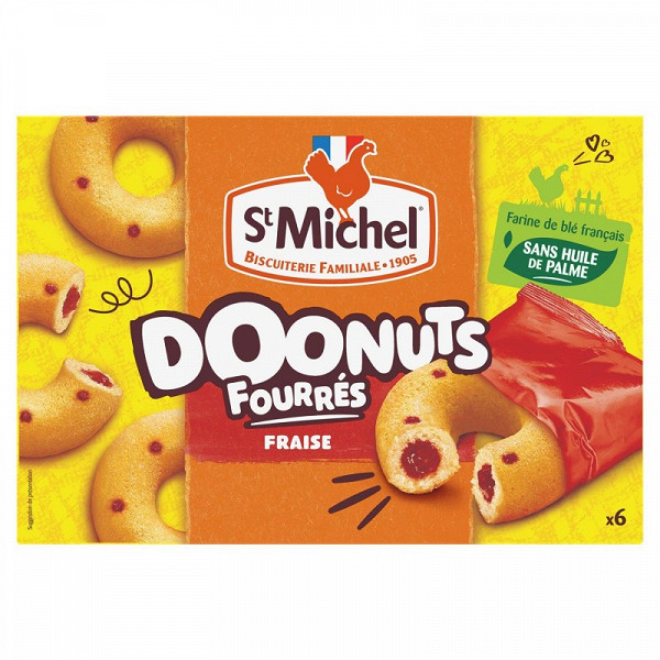 St Michel Donuts Fourres Fraise 180g