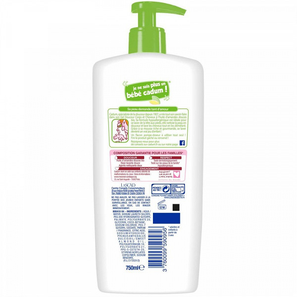 Cadum Gel Corps Et Cheveux Enfants A L Huile D Amande Douce Bio 750ml Cadum Gel Corps Et Cheveux Enfants A L Huile D Amande Douce Bio 750ml