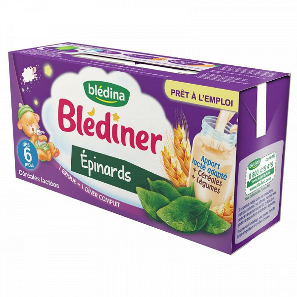 Bledina Blediner Lait Et Legumes Epinards Des 6 Mois 2x25cl Bledina Blediner Lait Et Legumes Epinards Des 6 Mois 2x25cl