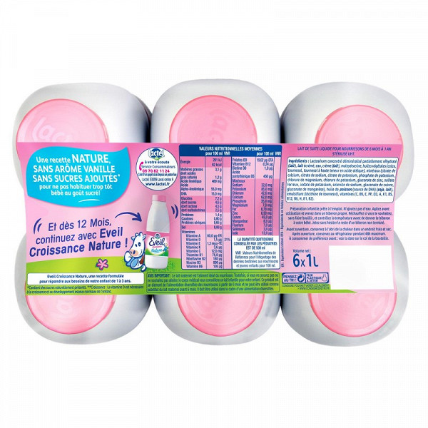 Eveil Lait Nature 2eme Age 1lx6