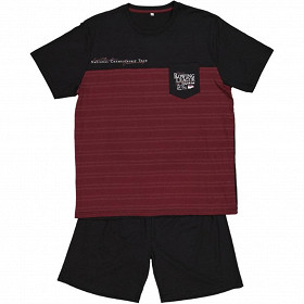 Pyjama short homme BORDEAUX/ NOIR XL
