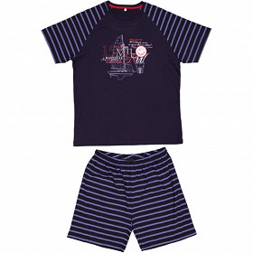 Pyjama short homme MARINE/ RAYURES XL