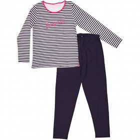 Pyjama long manches longues femme WHITE/ MARINE T38/40