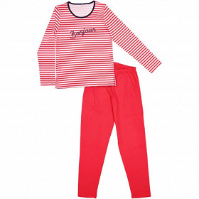 Pyjama long manches longues femme WHITE RED T34/36