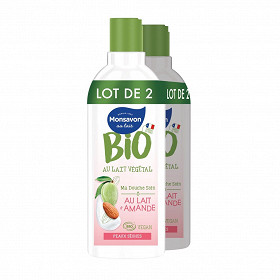 Monsavon gel douche bio lait amande lot 2 x300ml