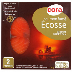 Cora saumon fumé Ecosse 2 tranches 70g
