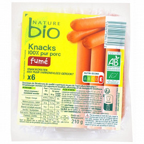 Nature bio saucisses de Strasbourg bio x6 210g
