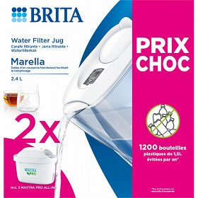 Brita carafe filltrante Marella blanche + 2 mois Maxtra Pro