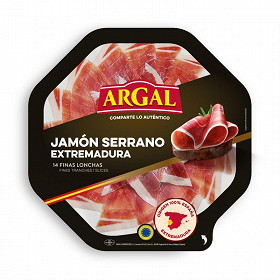Argal assiette jambon serrano extramadura 14 tranches fines 80gr