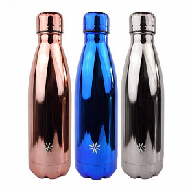Gourdes unies aqua assorties recious metal inox 500ml