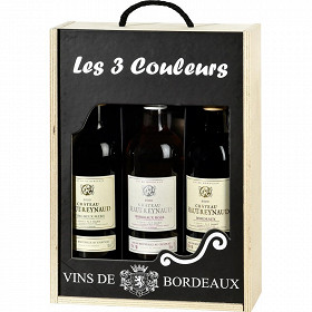 Caisse Bois Les 3 Couleurs Château Haut Reynaud Entre Deux Mers Rosé et Rouge 12.5% Vol.3x75cl