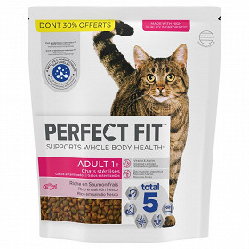 Perfect fit adult 1+ croquettes riche en saumon frais chat adulte stérilisé 1400g