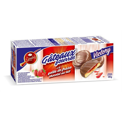 Serebis gâteaux fourrés à la gelée de fraise chocolat au lait 