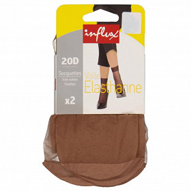 2 paires de socquettes voile élasthanne Influx 20D FAUVE TU