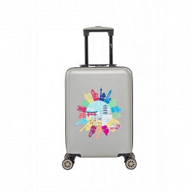 Valise rigide 55cm gris monde