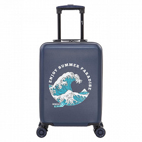 Valise rigide 55cm bleu vague
