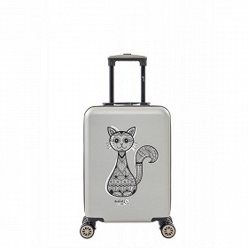 Valise rigide 55cm gris chat