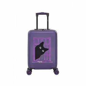 Valise rigide 55cm violet chat