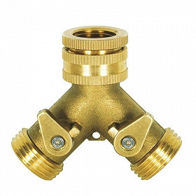 Ribiland nez de robinet laiton 3/4-1/2 "2 sorties 3/4" + vannes arrêt