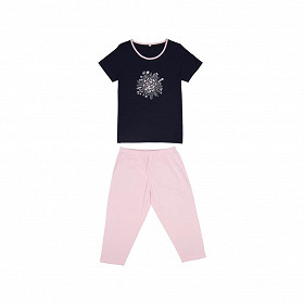 Pyjama corsaire manches courtes femme MARINE T38