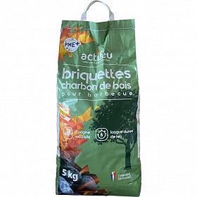 Actifeu briquettes de charbois de bois 100 % naturelles barbecue 5 kg