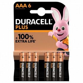Duracell piles plus 100% aaa x6 70g