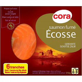 Cora saumon fumé Ecosse 6 tranches dont 1 offerte 210g