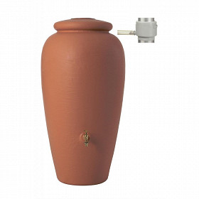 Récuperateur d'eau kit amphore 500 litres terracotta avec collecteur filtrant eco gris