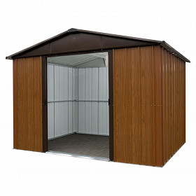 Yardmarster abri de jardin métal 12m surface hors tout aspect bois