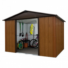 Yardmaster abri de jardin métal 7.18 m surface hors tout aspect bois