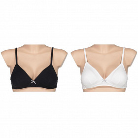 Lot de 2 soutiens gorges triangle fille Influx BLANC/NOIR 80A
