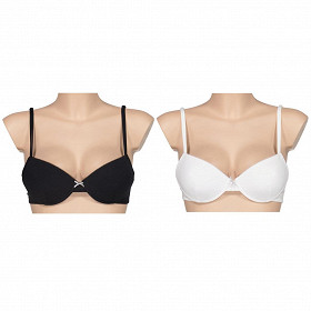 Lot de 2 soutiens gorges coque fille influx BLANC/NOIR 80A