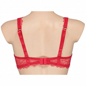 Soutien-gorge armature micro dentelle uni ligne Jorianne ROUGE 90D