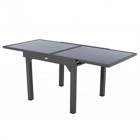 Table piazza extérieure alu verre trempé 8 personnes