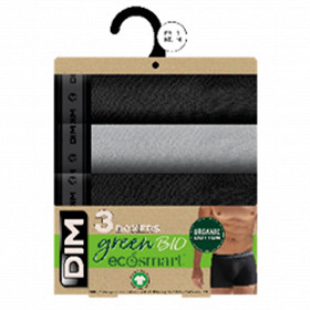 Lot de 3 boxers Green Bio Dim 9MJ NOIR/GRIS PERL/NOIR T4