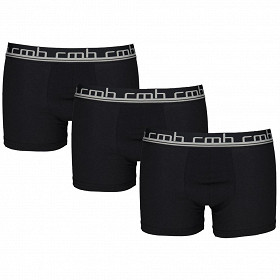 Lot de 3 boxers unis homme 1800 NOIR/NOIR/NOIR T2