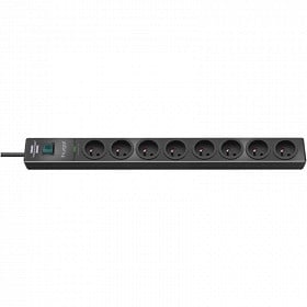 Hugo! - socle 8 prises anthracite 2m H05VV-F 3G1,5 parasurtenseur. 19.500A