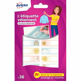 AVERY - 36 ETIQUETTES VETEMENTS - 45 X 13 MM