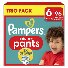 Pampers baby dry couches pants culottes trio pack taille 6 x96
