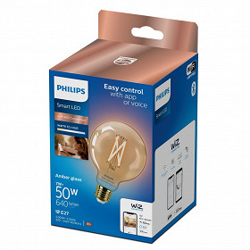 Philips wiz globe 95 e27 vintage nuances de blanc 50w 7g